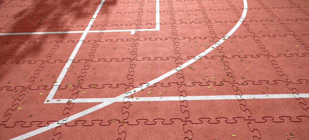 Basketballfeld mit Bodenbelag von Gum-tech